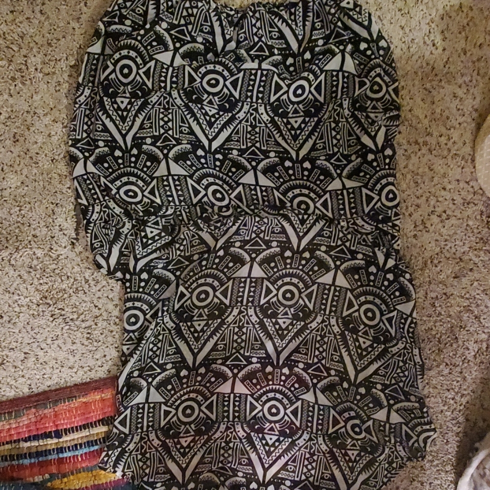 Black and white patterned skirt